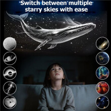Star Projector Night Light 2 in 1 USB Star Projection Lamp Portable  LED Nightlight Wall Lamp Voice Control