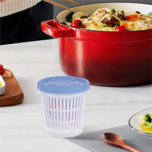 1pcs Jar with Strainer Airtight Pickle Container for Vegetable Fermentation Food Storage Plastic Container 2