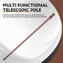 Extendable Telescopic Spring Loaded Net Voile Tension Curtain Rail Pole Rods,70-120cm,Wood color