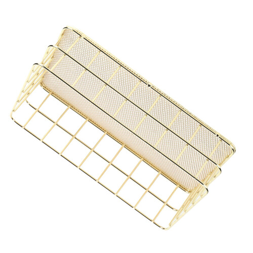 Metall Desktop Organizer - Gold Aufbewahrungskorb 2