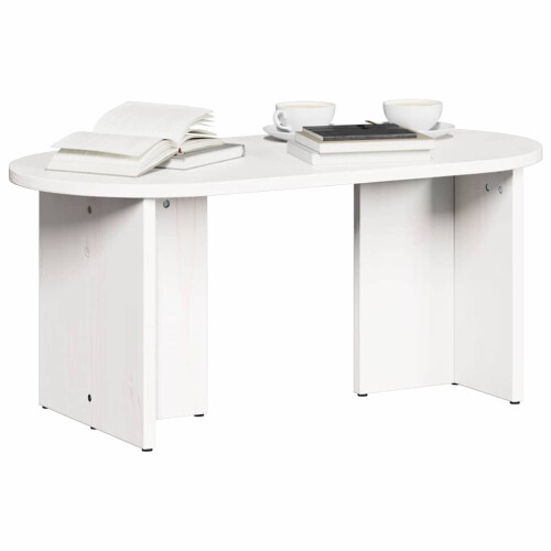 VidaXL vidaXL Coffee Table White 80 x 39.5 x 35 cm Solid Pine wood 2