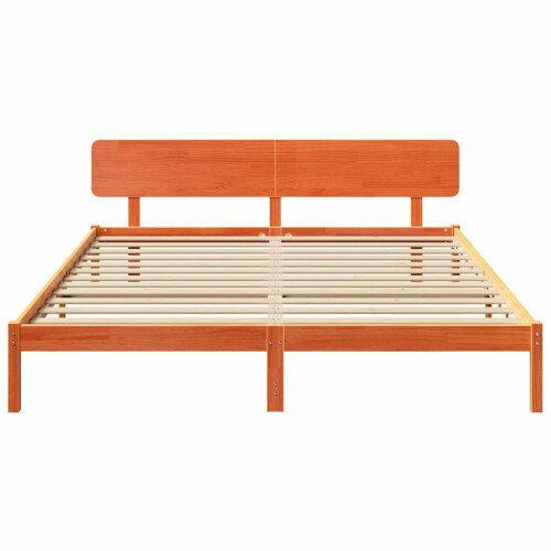 VidaXL vidaXL Bed Frame with Headboard Wax Brown 180 x 200 cm Solid Pine Wood 2