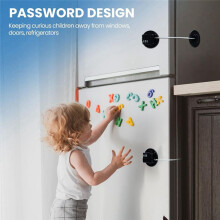 6 Pcs Cabinet Locks with Combination Fridge Lock Combo Child Safety Combination Lock with 6 Screwdrivers (Black)