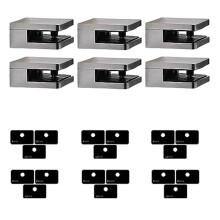 6 Pieces of Stainless Steel Glass Clips, Adjustable Glass Shelf Brackets, Glass Stair Guardrail Fish Mouth Fixing Clips