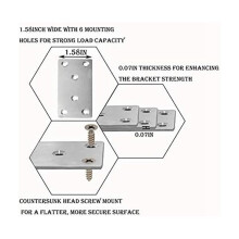 24Pack Mending Plate with Screws Flat Brace, Heavy Duty Flat Straight Brackets Metal Mending Plate for Metal Wood