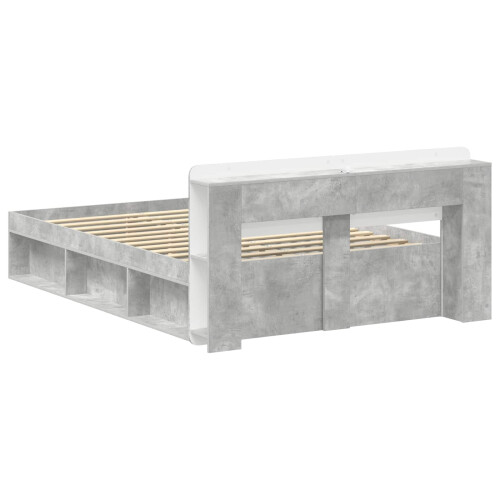 VidaXL vidaXL Bed Frame with Storage Concrete Grey 140 x 190 cm 1