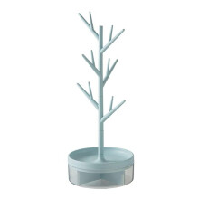 Branch Jewelry Rack with Rotatable Base and Storage Box Tree Tower Rack Hanging Organizer,