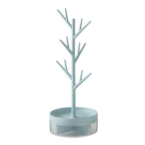 Branch Jewelry Rack with Rotatable Base and Storage Box Tree Tower Rack Hanging Organizer,