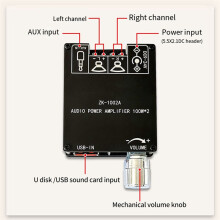 ZK-1002A 5.1 Power Amplifier Board 100W Channel Amplifier Board with Short Circuit Protection for Sound Box
