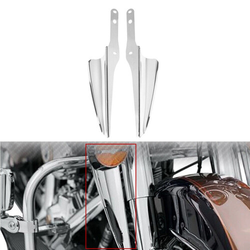 1 Pair Chrome Front Fork Wind Deflector for -Electra Glide 1995-2019 Mount Motorcycle Windshield Fork Covers 2