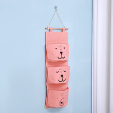 (Orange) Mount Wall Dormitory Storage Pouch With Emoji Print Organization For Design