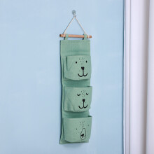 (Green) Mount Wall Dormitory Storage Pouch With Emoji Print Organization For Design
