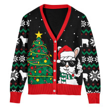 Herren Strickjacke Weihnachten Offen Gestrickt V-Ausschnitt Stilvoll Bequem L — weihnachtspullover herren