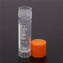 250Pcs 1,8 Ml en Plastique Gradué 0,063 Oz Tube à Essai Cryovial Tube D'Échantillon avec Bouchon de Joint