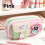 (Pink) Friendly Oxford Student Fabric Pencil Case Creative Spacious Design Compartments 1