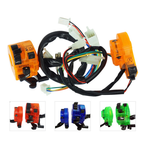 22MM Universal Motorcycle Handlebar Combination  Handlebar  with LED Light Motorcycle  Orange 1