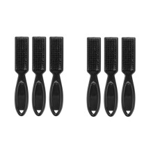 6Pcs Fade Brush Comb Scissors Cleaning Brush Barber Shop Skin Fade Vintage Oil Shape Carving Cleaning Brush