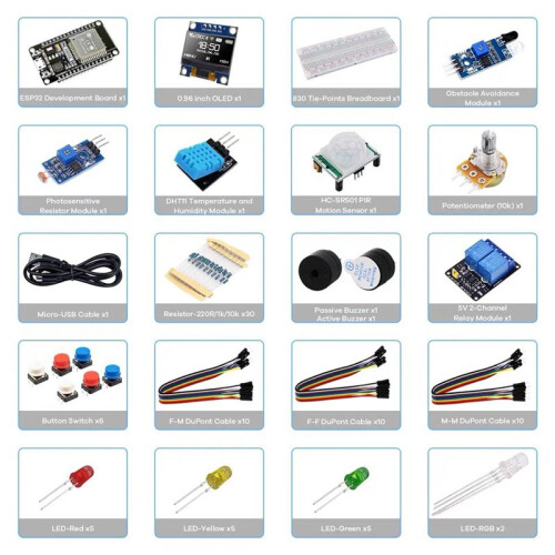 New ESP32  Kit for ESP32 ESP-32S WIFI IOT Development Board DIY Learning Kit with Tutorial with for  IDE 2