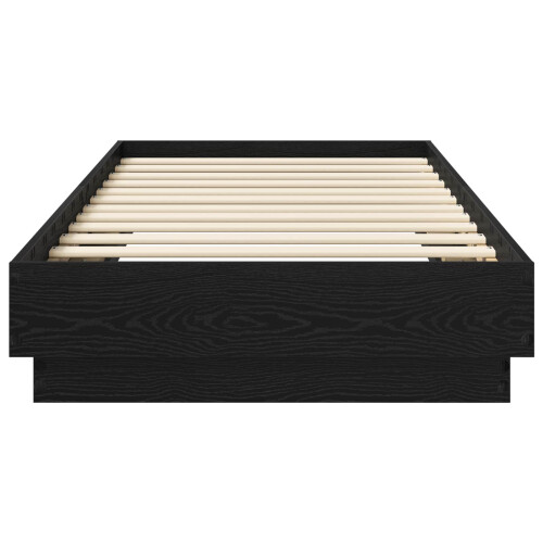 VidaXL vidaXL Floor Bed Frame Black Oak 80 x 200 cm Engineered Wood 1