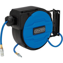 Draper Retractable Air Hose Reel 12m - Blue and Black