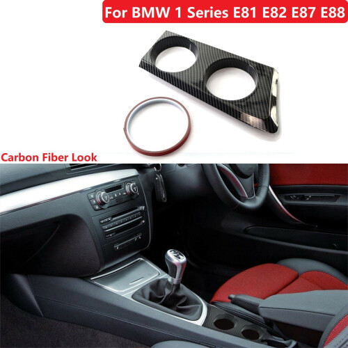 Carbon Fiber  High Quality Front Center Console Drinks Water Cup Holder Bracket for- 1 Series E81 E82 E87 E88 RHD 1