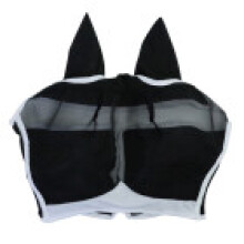 (Black,S)Anti Mosquito Breathable Horse Head Mask Mesh Horse Head Protective Cover