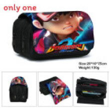 (Black) Hero Elements Boboiboy Pencil Case With Dual Compartments For Supplies School