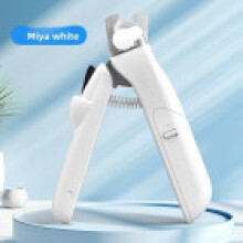 (White)Pet Nail Clippers With Led Light For Cats Dogs Stainless Steel Grooming Tool