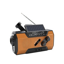 (Orange) Notfall-Handkurbel-Solar-Wetterradio, wiederaufladbar, tragbar, FM AM WB-Radio, Powerbank, Taschenlampe, SOS-Alarm für das