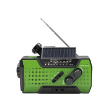 (Green) Notfall-Handkurbel-Solar-Wetterradio, wiederaufladbar, tragbar, FM AM WB-Radio, Powerbank, Taschenlampe, SOS-Alarm für das