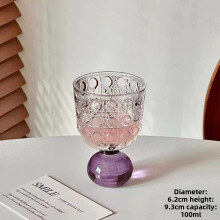 (D) Vintage Mini-Glasbecher mit Stiel, kreative Kelchgläser für Whiskey, Likör, Tee und Saft, Haushaltstrinkbecher