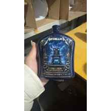 (A) Metallica 45th Anniversary Limited Edition Whiskey Decanter - Rock Band Collectible Glass Bottle with Skull Cross Decor