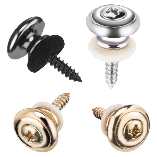 Guitar Strap Part Includes 3 Pair Guitar Strap Buttons End Pins and 3 Pair Rubber Guitar Strap Blocks 2