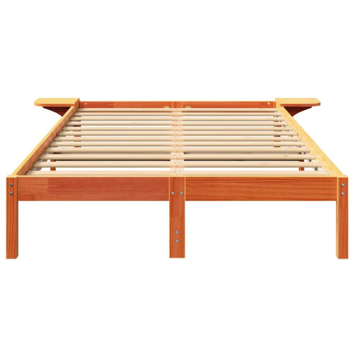 VidaXL vidaXL Bed Frame Wax Brown 135 x 190 cm Solid Pine Wood 2
