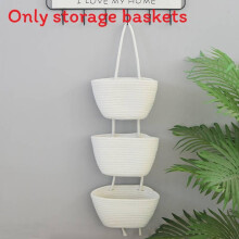 (Ivory,25x13cm)Rustic Wall Hanging Storage Organizer With Three Layers For Dorms And Bedrooms