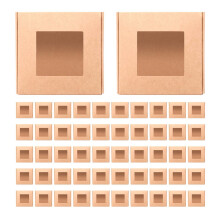 50 Pieces Paper Box with Window Present Packaging Box Treat Box for Homemade Soap Treat Bakery Candy (Brown)