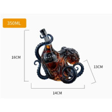 1 Stück Glasflasche Sea Monster Octopus Rum Weinflasche Dekoration Bar Weinliebhaber Kunstsammlung Dekoration Dekanter