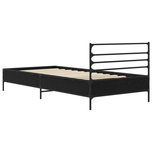 VidaXL vidaXL Bed Frame Black Oak 80 x 200 cm Engineered Wood 1