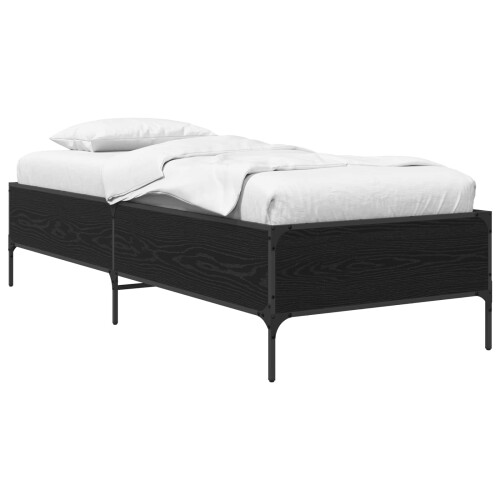 VidaXL vidaXL Bed Frame Black Oak 80 x 200 cm Engineered Wood