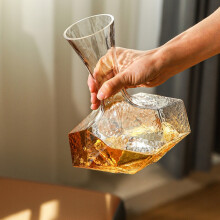 (1300ml) Geometrisches Ernüchterungsgerät für den Haushalt, luxuriöser Rotweintopf im europäischen Stil, bleifreier Glasdekanter