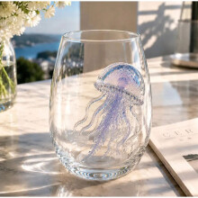 (Style 27) 3D-Ozean-Tier-förmige Glastasse, handwerklich, blau beringter Oktopus, Whisky-Tasse, handgefertigt, Bar-Weinglas für Heimdekoration, Oce