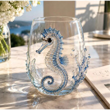 (Style 29) 3D-Ozean-Tier-förmige Glastasse, handwerklich, blau beringter Oktopus, Whisky-Tasse, handgefertigt, Bar-Weinglas für Heimdekoration, Oce