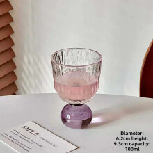 (C) Vintage Mini-Glasbecher mit Stiel, kreative Kelchgläser für Whiskey, Likör, Tee und Saft, Haushaltstrinkbecher