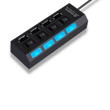 1 Pcs USB4 Port 2 Splitter with HUB 4-Hole Independent & 1 Pcs Headphone Holder Wall PC Monitor Stand