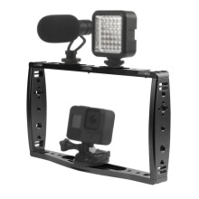 Handheld Grip Stabilizer Living Vlog Camera Cage Phone Video Rig Bracket for OSMO Action/YI/EKEN for 13 12,B