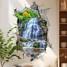 3D Waterfall Wall Sticker 40x60cm Living Room Decor