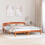 VidaXL vidaXL Bed Frame with Headboard Wax Brown 200 x 200 cm Solid Pine Wood 1