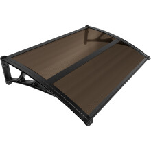 VOUNOT 120x80cm Front Door Canopy Porch Outdoor Awning, Patio Rain Shelter, Brown