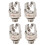 4X Jack 6.5 Two-Channel Audio Cable Connector Plug Socket with A  Stereo 6.5 Female for Guitar 1