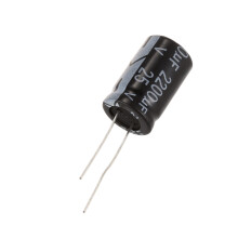 20 Pcs black 2200uF 25V Radial Aluminum Electrolytic Capacitors 1.3 x 1.3 x 2.1cm